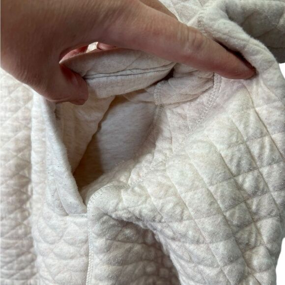 3x Duluth Trading Women's Quilted Turtleneck Pullover Beige pink Kangaroo Pocket - Picture 13 of 14
